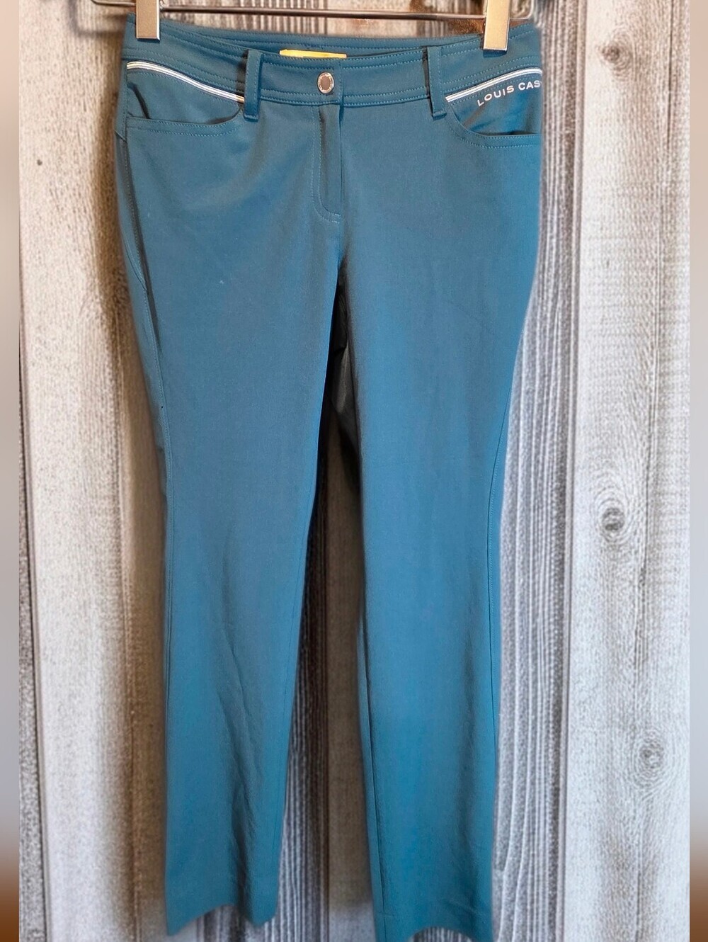 958 Louis Castel Stretch Golf Pants Teal Green Size 64 US 0 2 XS